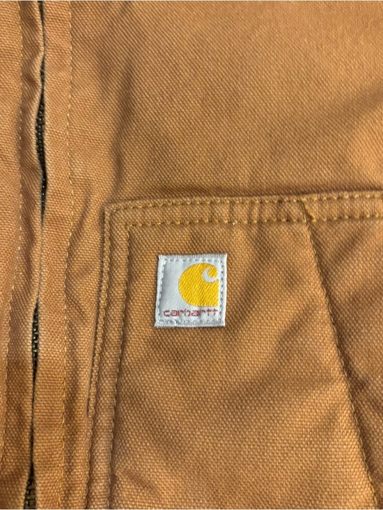 Carhartt Quilted Duck Jacket Logo Patch Boys 2T Brown Tan - Picture 2 of 8